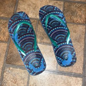 Well worn summer flip flops